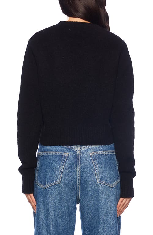 Shop Susana Monaco Mapache Mohair & Wool Blend Crewneck Sweater In Black