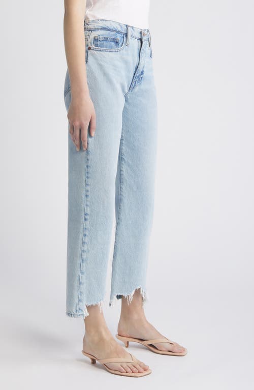 Shop Frame Le Jane Chew Hem Crop Wide Leg Jeans In Fizz Indigo