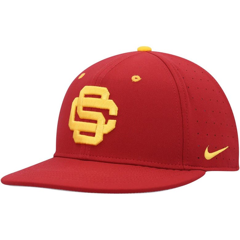 Nike Cardinal Usc Trojans Aero True Baseball Performance Fitted Hat ...