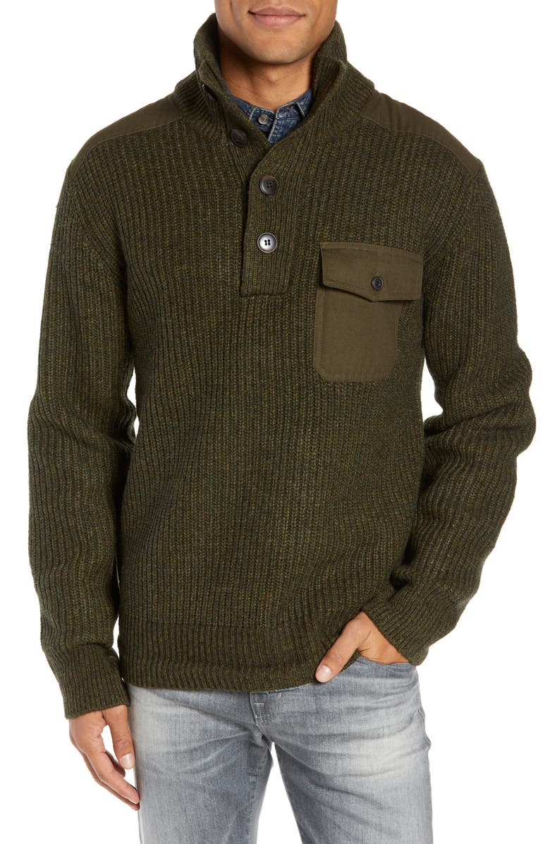 Schott NYC Wool Blend Military Sweater | Nordstrom