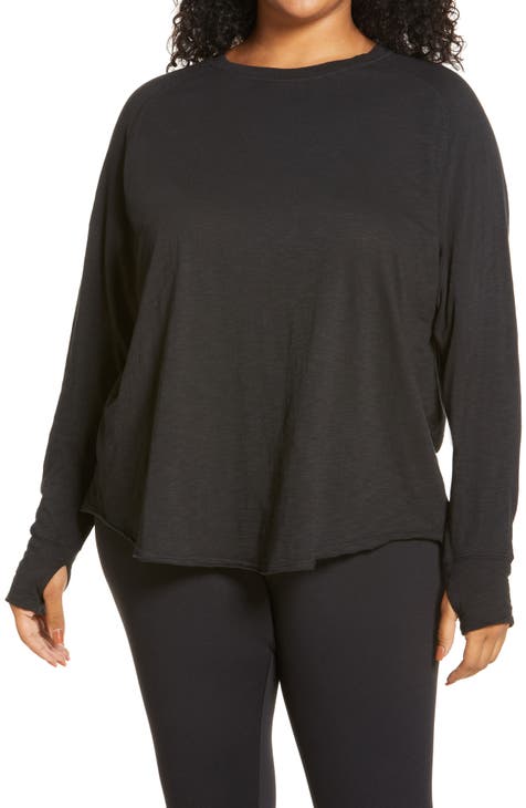 Relaxed Washed Long Sleeve T-Shirt (Plus)