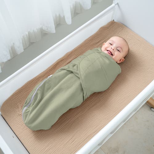 Comfy Cubs Swaddle Blankets With Easy Access Zipper In Stone, Sage, Azul