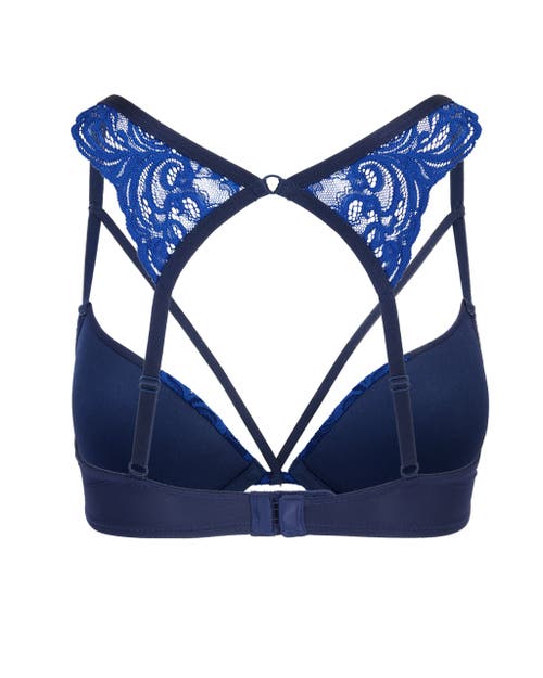 Shop Adore Me Saige Push Up Plunge Bra In Dark Blue