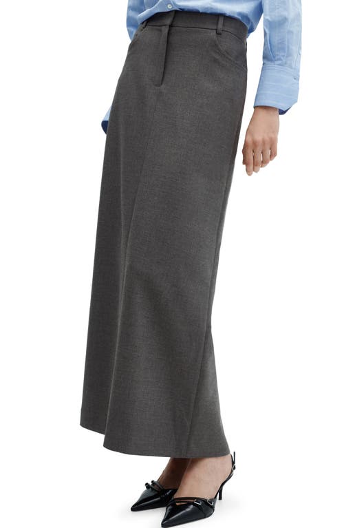 MANGO Back Slit Skirt Grey at Nordstrom,