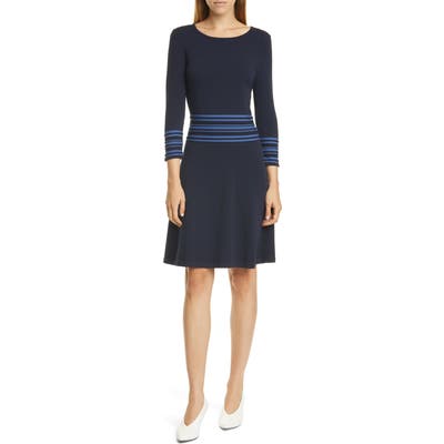 Hugo Sandreyya Fit & Flare Knit Dress, Blue