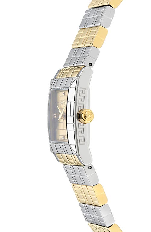 Shop Versace Mosaic Diamond Bracelet Watch, 22mm In Two Tone