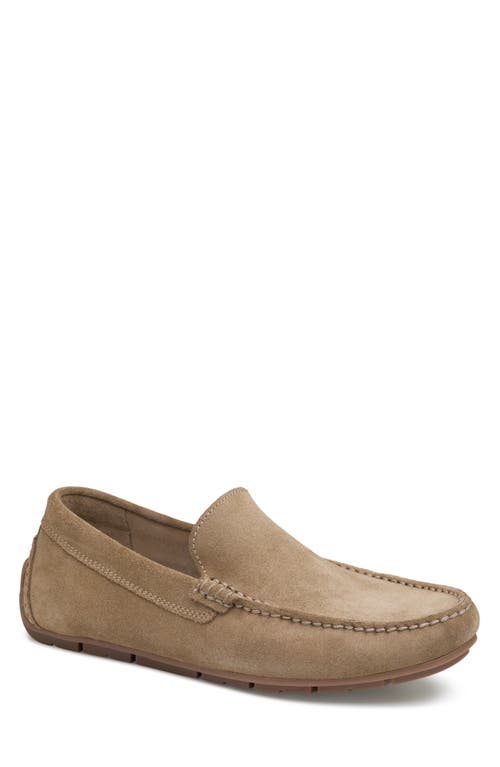 Johnston & Murphy Baldwin Venetian Driving Shoe in Taupe English Suede