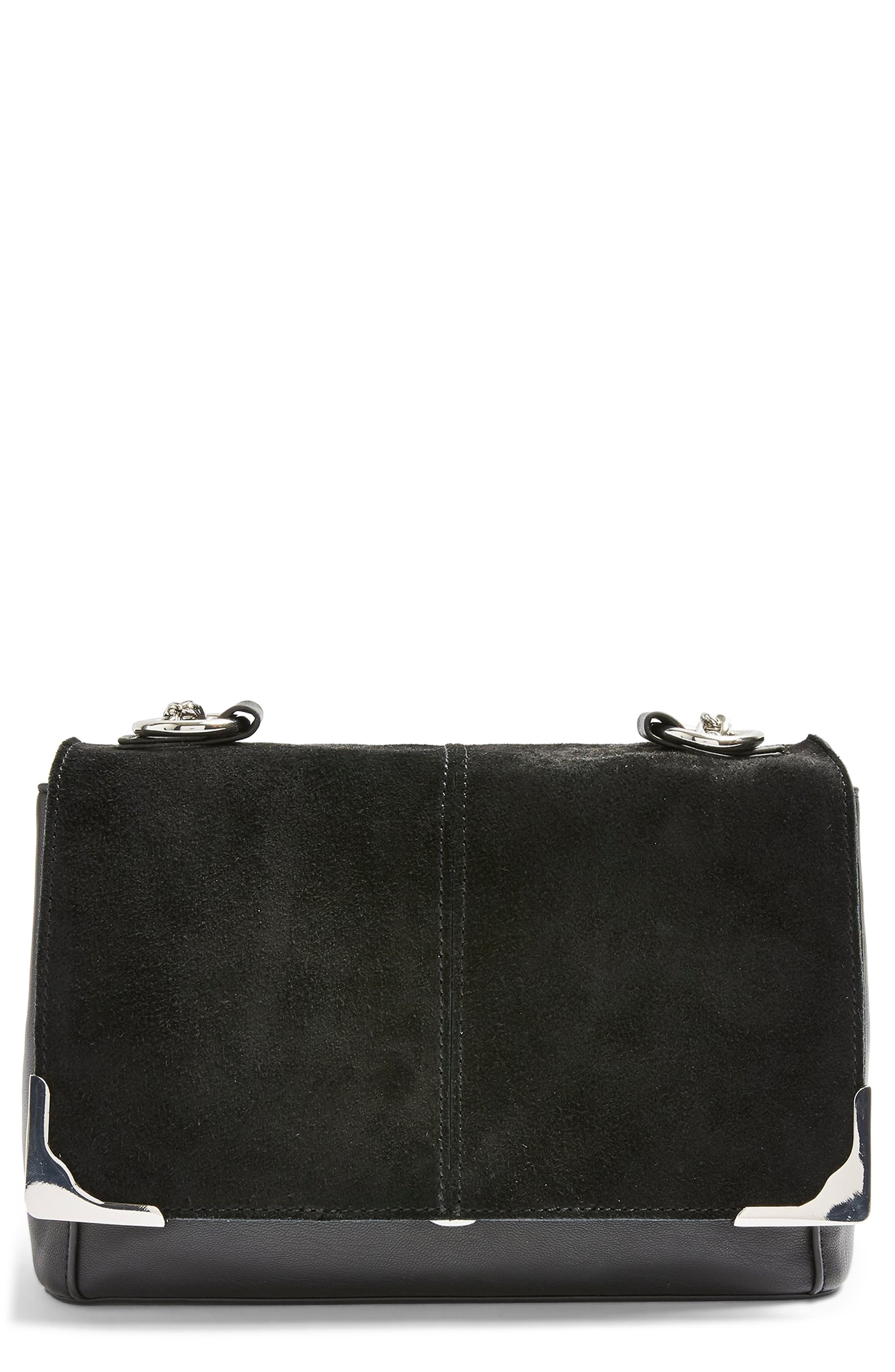 Lulu Suede & Faux Leather Shoulder Bag Nordstrom