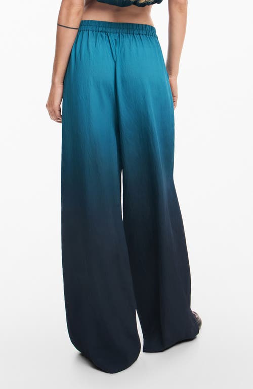 Desigual Loose Gradient Trousers In Green