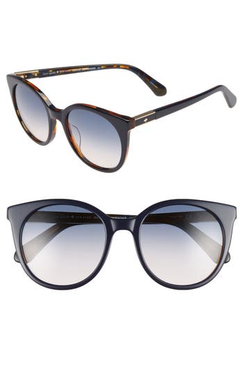 Shop Kate Spade New York Akayla 52mm Cat Eye Sunglasses In Black/blue