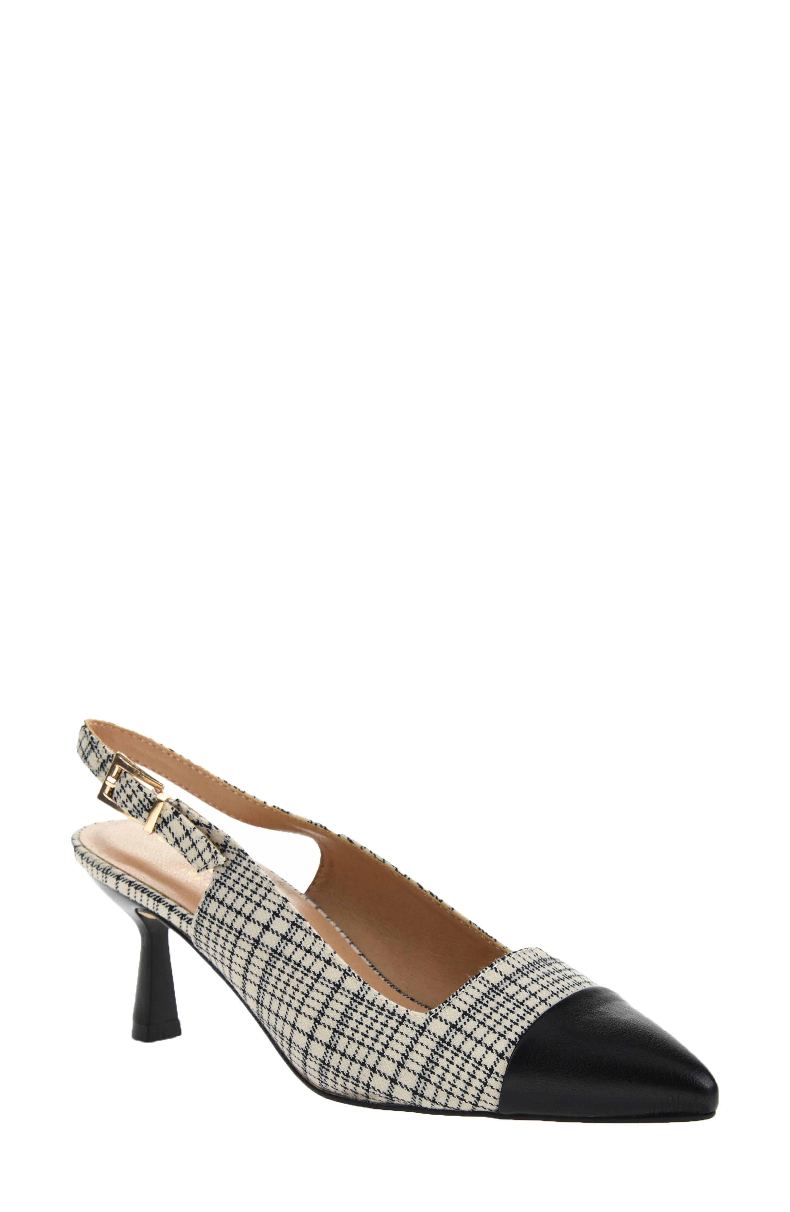 Chinese Laundry Mariella Slingback Pointed Cap Toe Pump in Cream Multi 