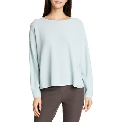 Eileen Fisher Boxy Tencel Lyocell Blend Sweater, Blue