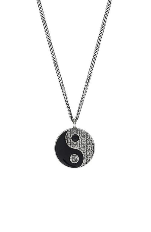 Degs & Sal Men's Yin Yang Pendant Necklace in Black