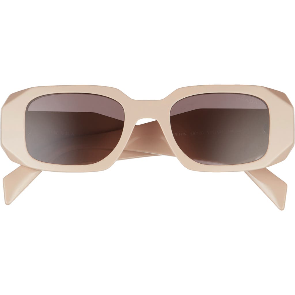 Prada Runway 49mm Rectangular Sunglasses In Powder/purple Brown