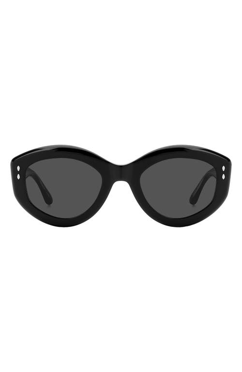 Isabel Marant 52mm Round Sunglasses in Black Grey at Nordstrom