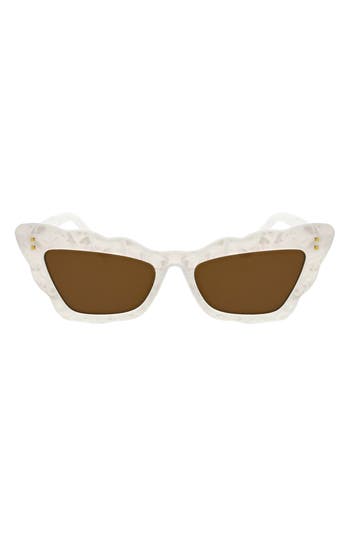 Bcbg 51mm Scalloped Cat Eye Sunglasses In White