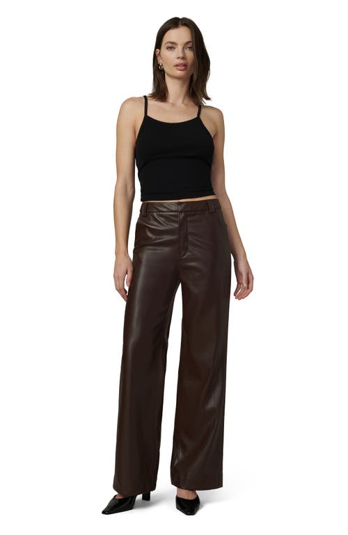 Joe's The Mia High Waist Faux Leather Wide Leg Jeans In Coffee Bean
