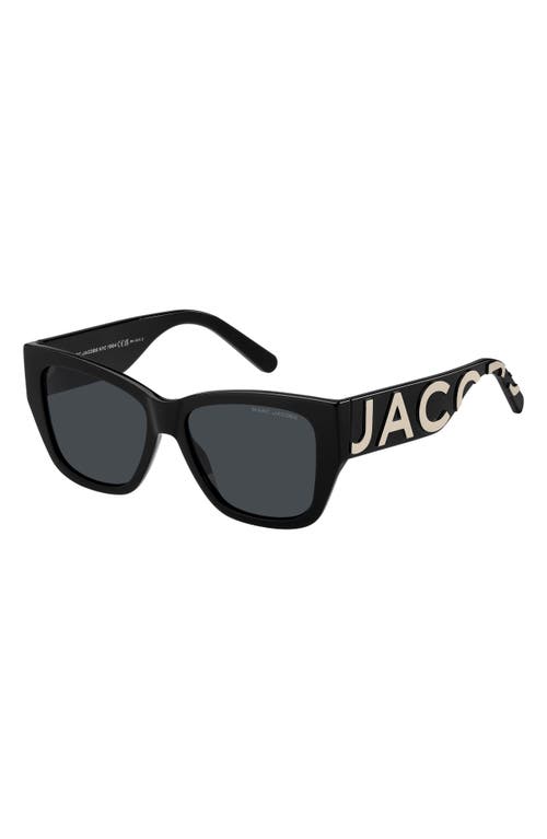 Shop Marc Jacobs 55mm Cat Eye Sunglasses In Black White/gray