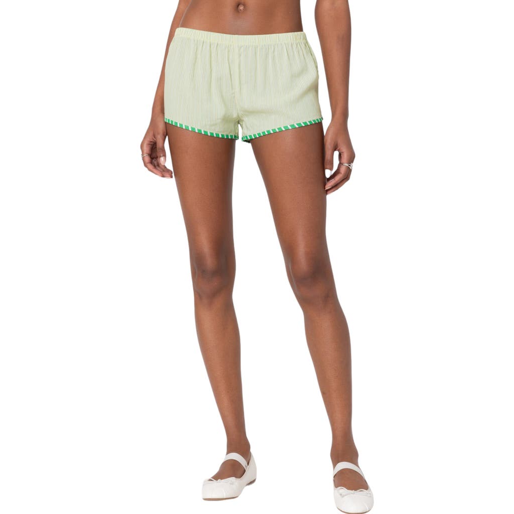 Edikted Contrast Stripe Boxer Shorts In Mix