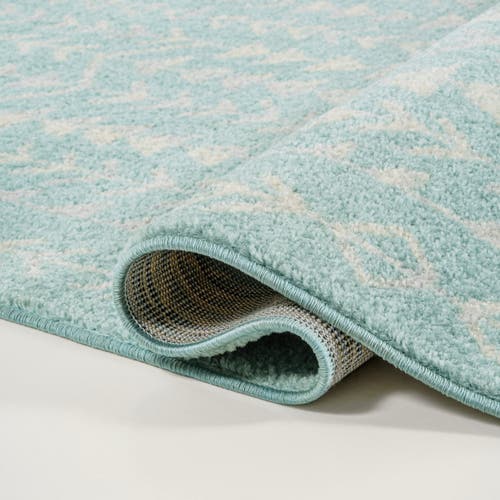 Jonathan Y Ziri Moroccan Geometric Area Rug In Turquoise/cream