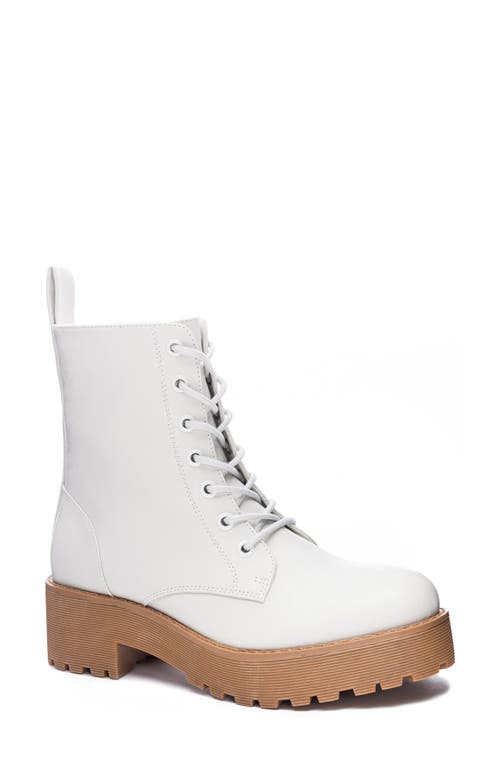 Mazzy Lace-Up Boot in White