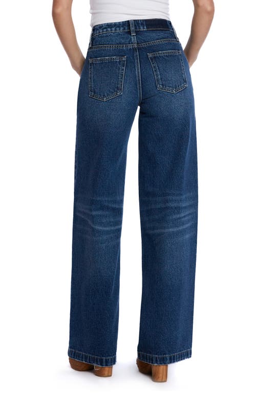 Shop Hint Of Blu High Waist Wide Leg Jeans In Dark Vintage