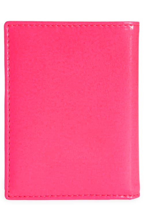 Comme Des Garçons Wallets Super Fluorescent Leather Bifold Wallet In Pink/yellow
