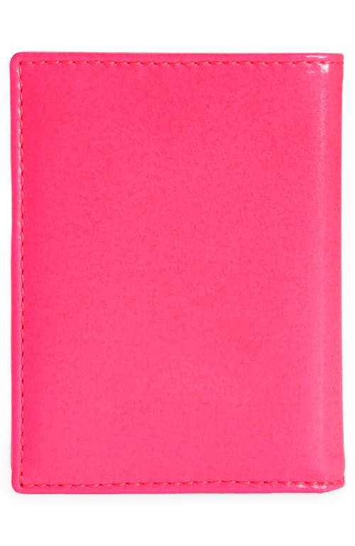 Shop Comme Des Garçons Wallets Super Fluorescent Leather Bifold Wallet In Pink/yellow