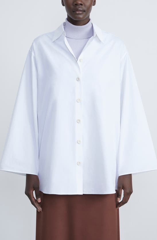 Lafayette 148 Oversized Button Down Shirt In White