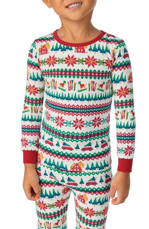 Bedhead Pajamas Kids' Festive Print Fitted Two-piece Pajamas In Festive Fairisle