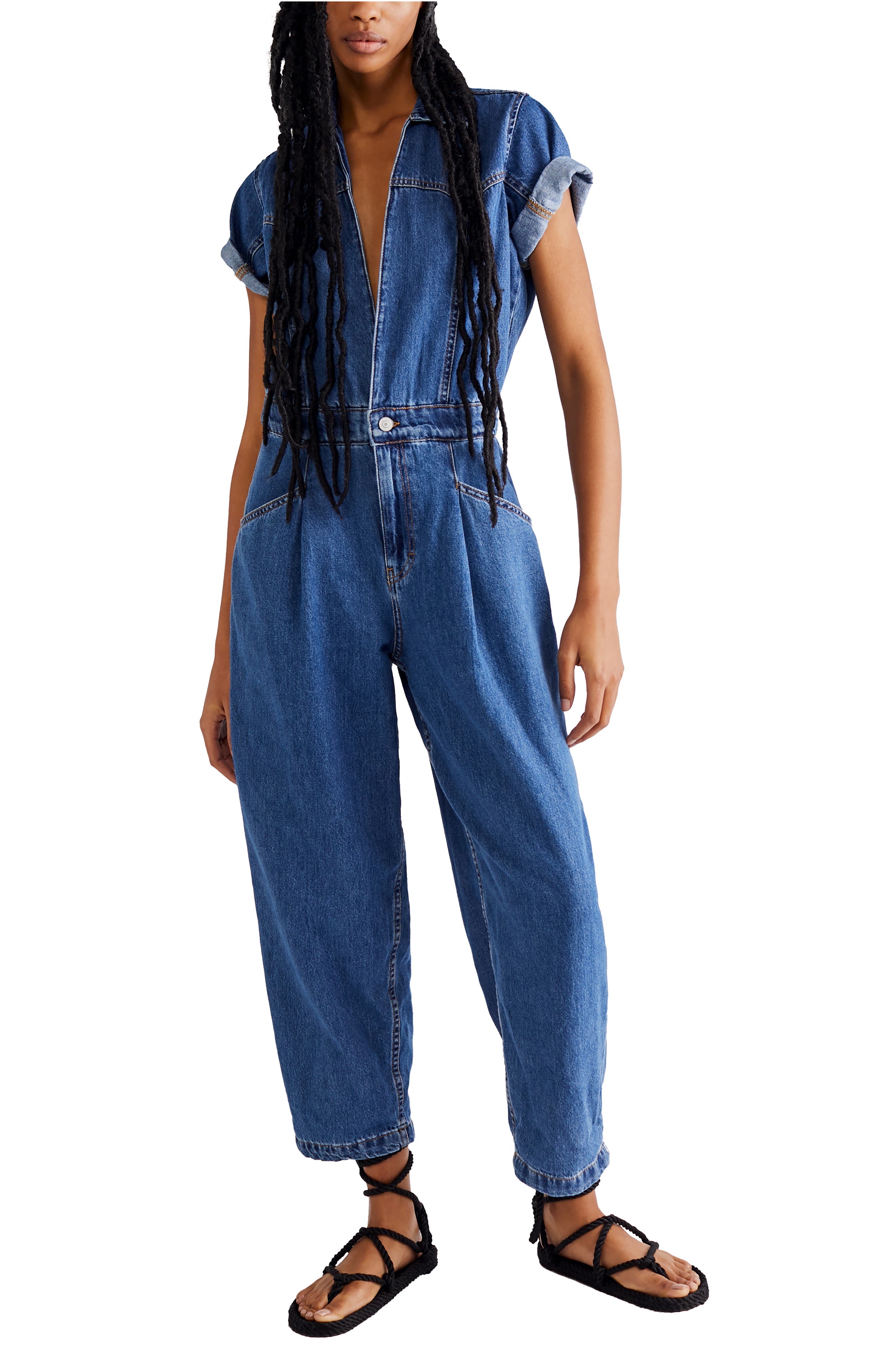 denim utility jumpsuit womens