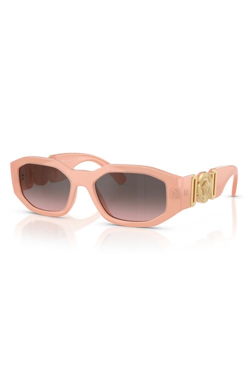 Shop Versace 53mm Oval Sunglasses In Pink Grad