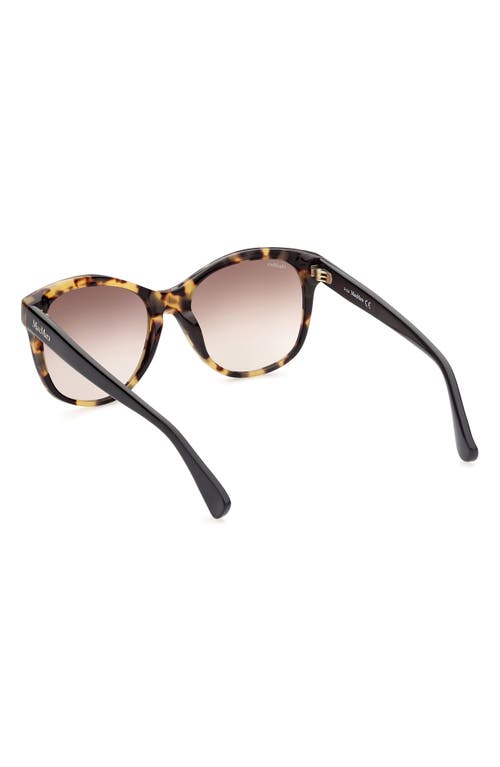 Shop Max Mara 56mm Butterfly Sunglasses In Havana/other/gradient Brown