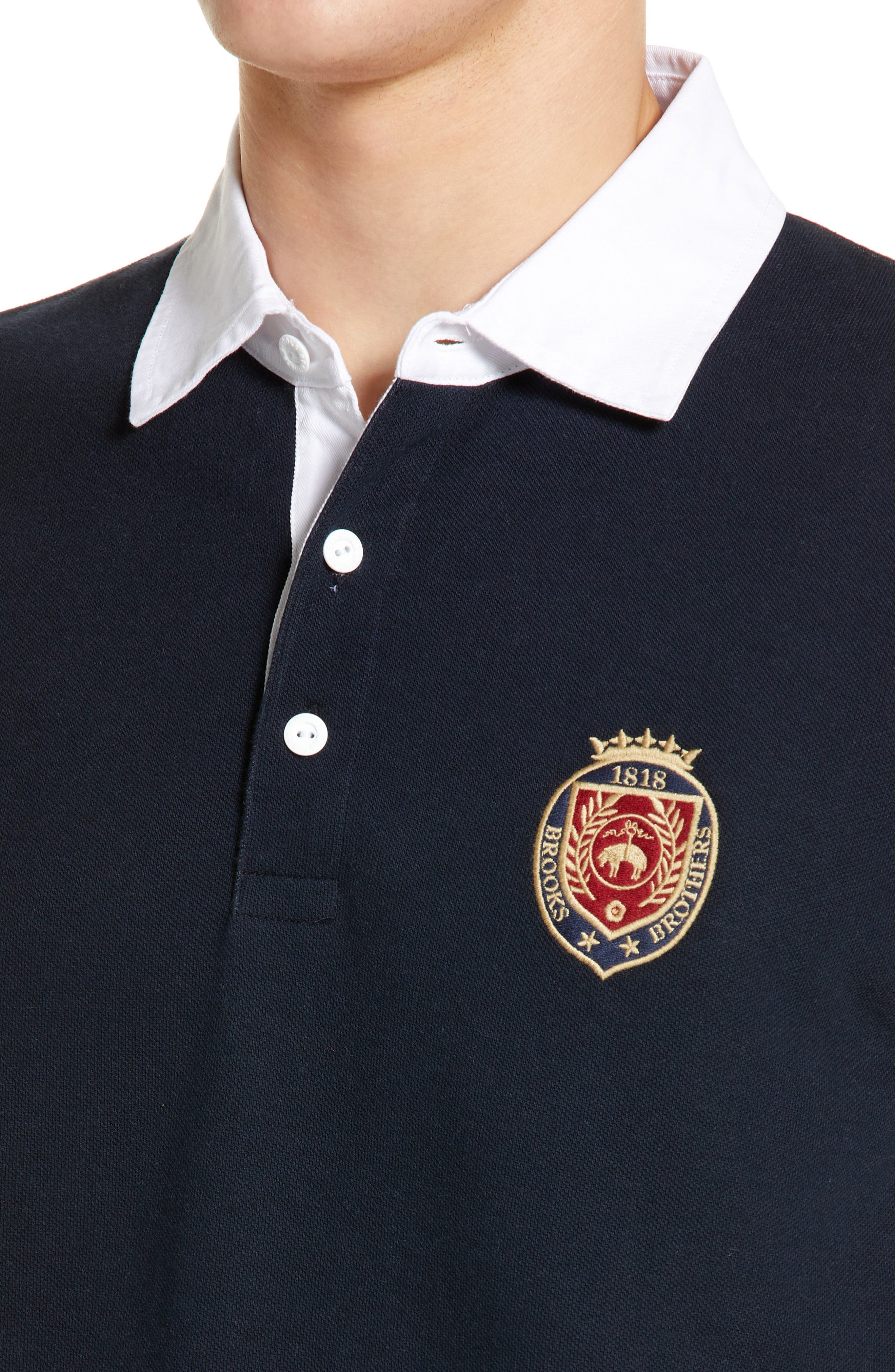 Brooks Brothers Crest Appliqué Rugby 