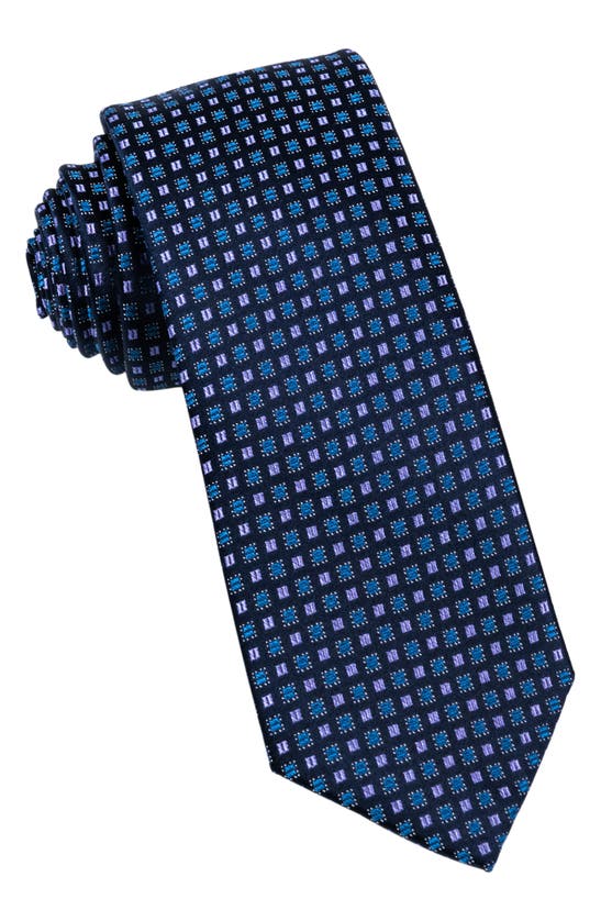 Wrk Neat Silk Tie In Navy