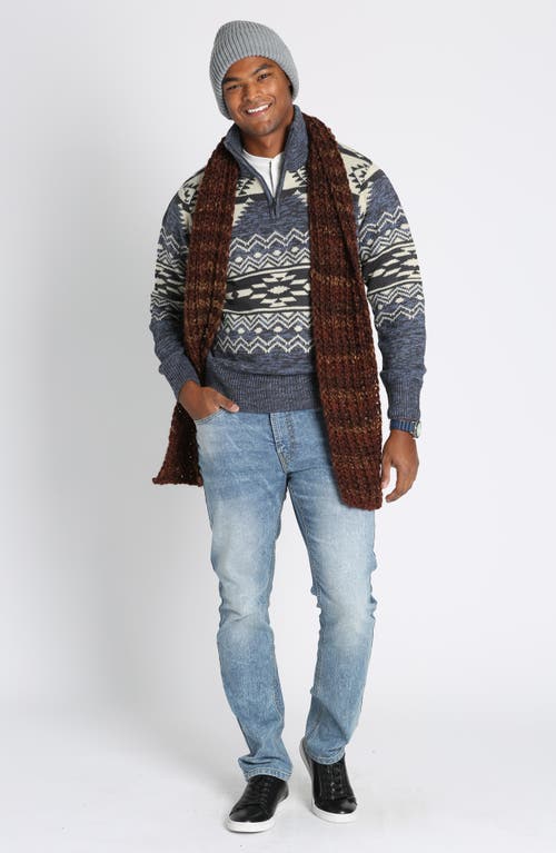 Jachs Fair Isle Quarter Zip Pullover In Navy