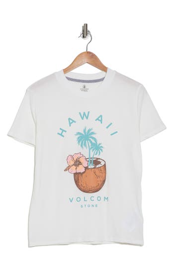 Shop Volcom Aloha Hangin' Graphic T-shirt In Star White