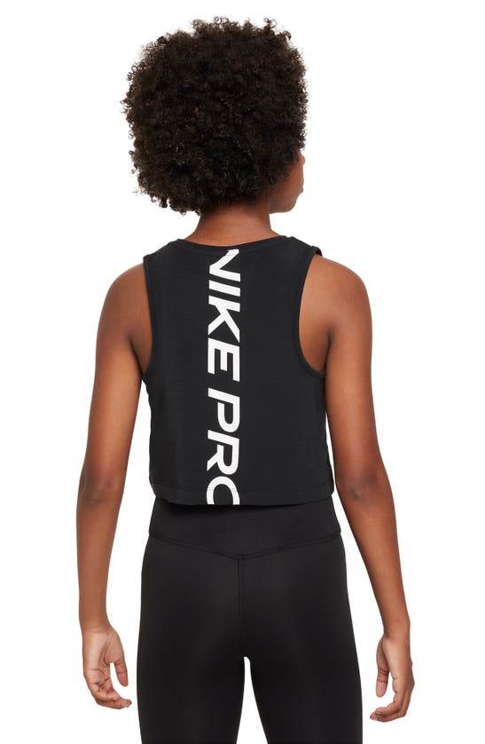 Shop Nike Kids' Dri-fit Pro Tank Top In Black/ White
