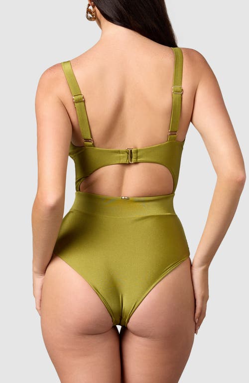 Shop Mbm Swim Aspire One-piece Swimsuit In Olive