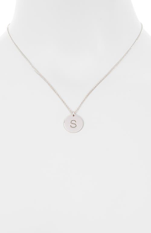 Meshmerise Initial Disc Pendant Necklace In White-s