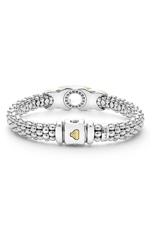 Shop Lagos Embrace Xox Diamond Rope Bracelet In Silver/gold