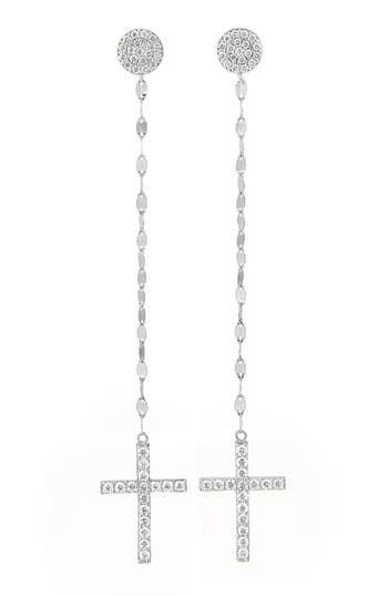 LANA LANA DIAMOND CROSSARY LINEAR DROP EARRINGS 