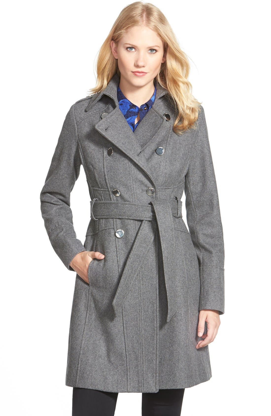 GUESS Wool Blend Trench Coat Nordstrom