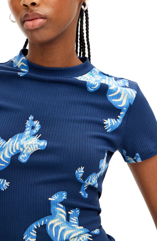 Shop Desigual Tigers Lacroix Print Top In Blue