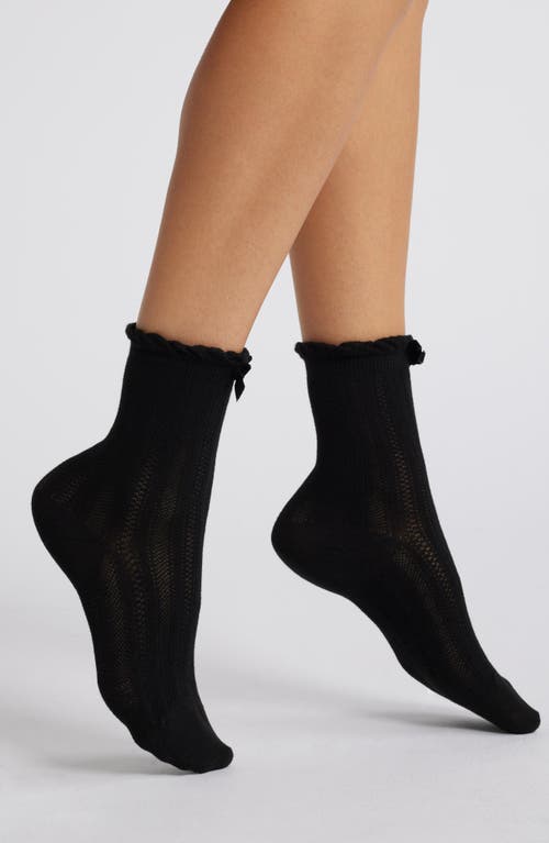 Oroblu Papillon Crew Socks In Black