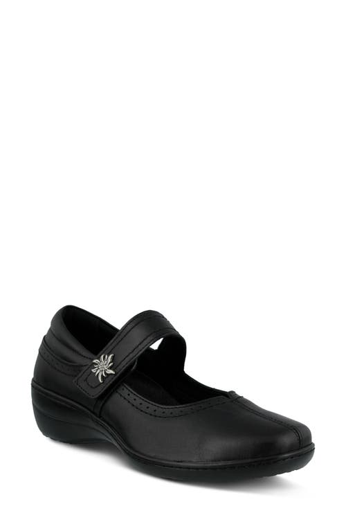 L'artiste By Spring Step L'artiste Amparo Flat In Black Leather