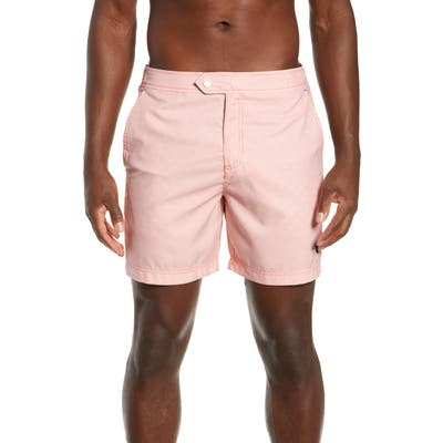 Ted Baker London Seel Stripe Swim Trunks, Orange