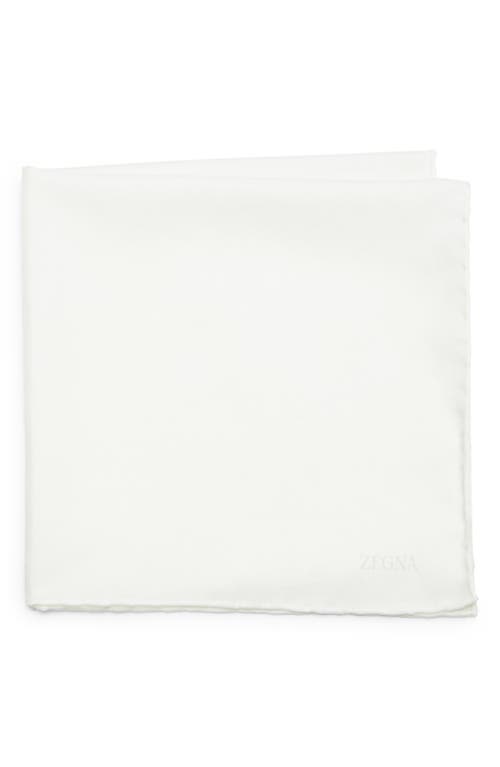Cotton & Linen Pocket Square in White