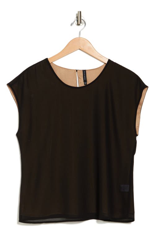 Pleione Reversible Woven T-shirt In Black/camel