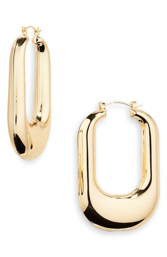 Shop Tasha Rectangle Hoop Earrings In Gold